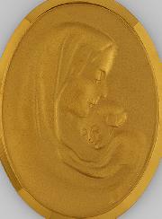 Medaglia Vergine con Bambino Gesù in Oro 375/1000