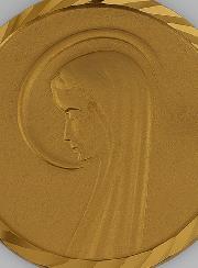 Medaglia Vergine con Velo in Oro Massiccio 9 Carati