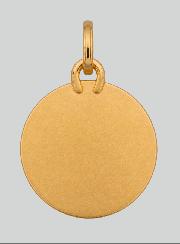 Medaglia Angelo Custode Rotonda Effetto Diamante in Oro 375/1000