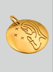 Medaglia Vergine in Preghiera con Stelle in Oro 9 Carati