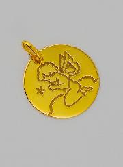 Medaglia Angelo Custode in Preghiera in Oro 375/1000