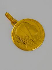 Medaglia Vergine Maria con Velo Profilo in Oro