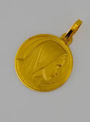 Medaglia Vergine Maria con Velo Profilo in Oro