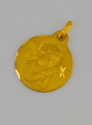 Medaglia Angelo Custode in Preghiera in Oro