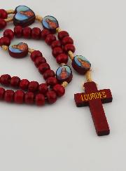 Rosario in Legno del Sacro Cuore di Gesù su Corda