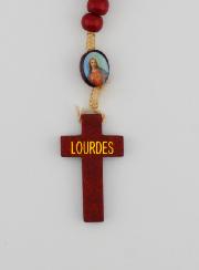 Rosario in Legno del Sacro Cuore di Gesù su Corda