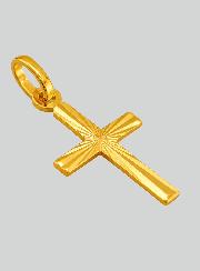 Croce Latina Diamantata in Oro Giallo Massiccio