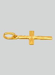 Croce Latina Diamantata in Oro Giallo Massiccio