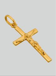 Croce di Battesimo in Oro Giallo Massiccio