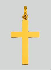 Ciondolo Croce di Cristo Scolpita - Oro Massiccio Giallo
