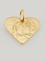 Medaglia Cuore Nostra Signora di Lourdes Dorata Oro 24 Carati