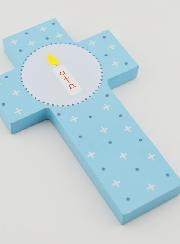 Croce Bambino Cero Alfa Omega - Blu