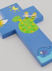 Croce Bambino Cero Alfa Omega - Blu