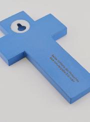 Croce Bambino Cero Alfa Omega - Blu