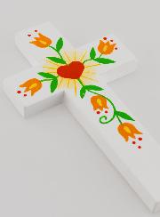 Croce Bambino - Cuore d'Amore e Fiori d'Arancio