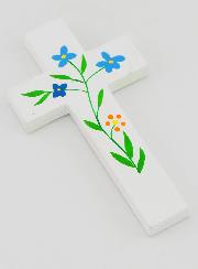 Croce Bambino in Legno - Fiori di Campo