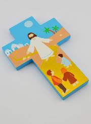Croce Bambino in Legno - Gesù Cristo e i Bambini