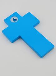 Croce in Legno Spirito Santo e Chiesa - Blu