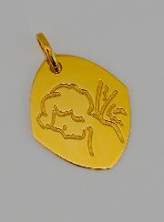Medaglia di Batesimo in Oro Angelo Custode