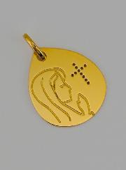 Medaglia Santa Vergine Con Velo et Croce in Oro