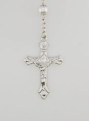 Rosario di Lourdes di Perle Nere e Bianche - Madaglia con Acqua di Lourdes