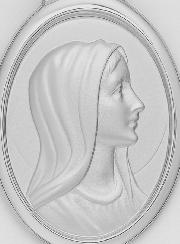 Medaglia Profilo Santa Vergine Maria  - Argento 925/1000