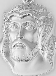 Medaglia Pepita Testa di Cristo Coronato di Spine - Argento 925/1000