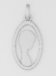 Medaglia Profilo Santa Vergine Maria - Argento 925/1000