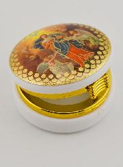 Scatola Portaostia Immagine Maria che Scioglie i Nodi - 5 cm