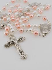 Rosario di Perle Perlaceo Rosa et Bianca