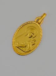 Medaglia Santa Teresa in Oro Massiccio 18k - 17 mm