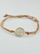 Bracciale Medaglia di San Benedetto - Marrone