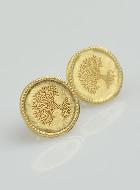 Orecchini Pendenti Albero Della Vita In Argento 925 Placcato Oro 18K – Donne, Con Scatola Regalo, 15 Mm