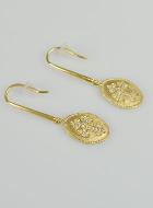 Orecchini A Cerchio Con Croce Cattolica – Placcato Oro, Altezza 28 Mm, Diametro 12 Mm, Chiusura A Cerniera, Unisex Adulto/Bambino
