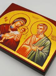 Icona Sacra Famiglia - 20 cm - Artigianato Monastico Francese