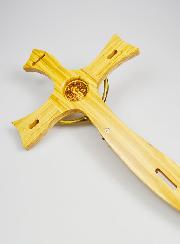 Grande Croce Murale di San Benedetto in Legno e Bronzo - 48 cm