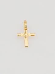 Ciondolo Croce Stella Guida - Oro  Massiccio 18k - 10mm