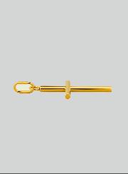 Ciondolo Croce Classica Filo Tondo - 22mm - Oro Massiccio 18k
