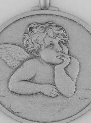 Medaglia Angelo Custode Protettore in Argento 925/1000 - 21 mm