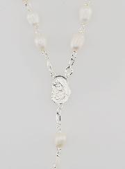 Rosario in Argento 925/1000 & Madreperla - Grani brillanti 7mm