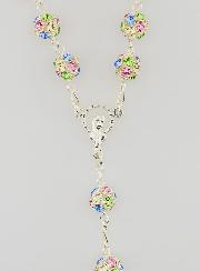 Rosario in Argento & Perle di Cristallo 8mm