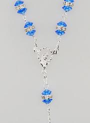 Rosario in Argento Massiccio & Cristallo Blu