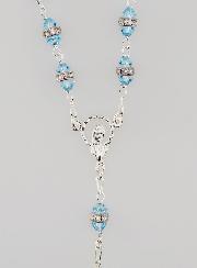 Rosario in Argento & Cristallo Blu Acqua