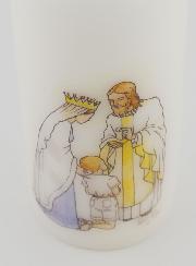 Candela Cero di Prima Comunione Gesù e Maria - Bambino Biondo