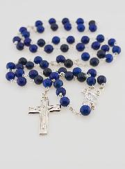Rosario con Perle di Lapislazzuli & Argento Massiccio 925/1000