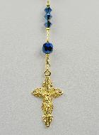 Collana Rosario Oro Placcato 18k & Cristallo Blu