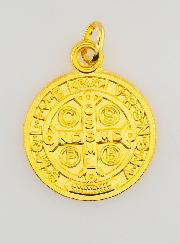 Medaglia di San Benedetto - Metallo Dorato - 22mm
