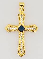 Ciondolo Croce Barocca con Strass – 30 mm.