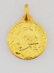 Medaglia Santa Giovanna d'Arco in Placcato Oro - 16 mm