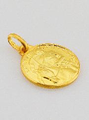 Medaglia Santa Giovanna d'Arco in Placcato Oro - 16 mm
